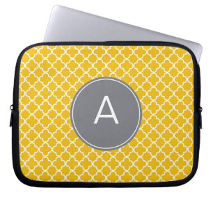 Capa Para Notebook Padrão de Quatrefoil Monograma