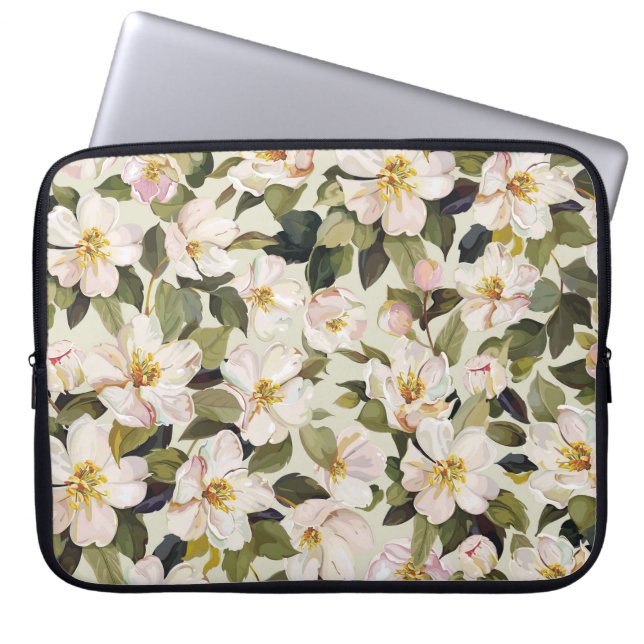 Capa Para Notebook Padrão de Ramificações de Árvore do Flor primavera (Frente)