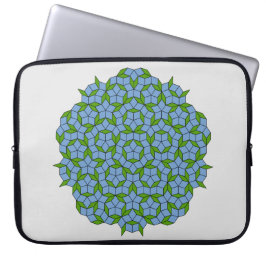 Capa Para Notebook Padrão de Rhombus Penrose Verde e Azul