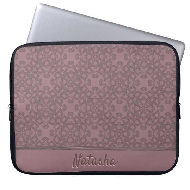 Capa Para Notebook Padrão de Rosa de empoeiramento personalizado (Frente)