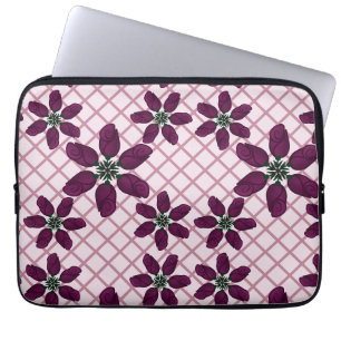Capa Para Notebook Padrão de Rosa Roxa Escura — Flora de Ameixa Elega