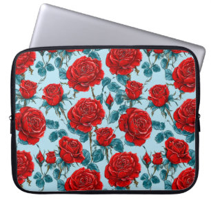 Capa Para Notebook Padrão de rosas vermelhas