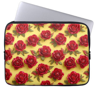 Capa Para Notebook padrão de rosas vermelhas 3d