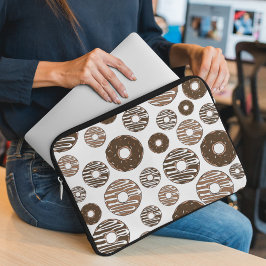Capa Para Notebook Padrão de rosquinha, Rosquinhas de chocolate, Rosq
