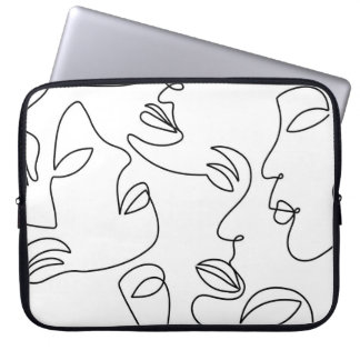 Capa Para Notebook Padrão de rosto de linha abstrato 1