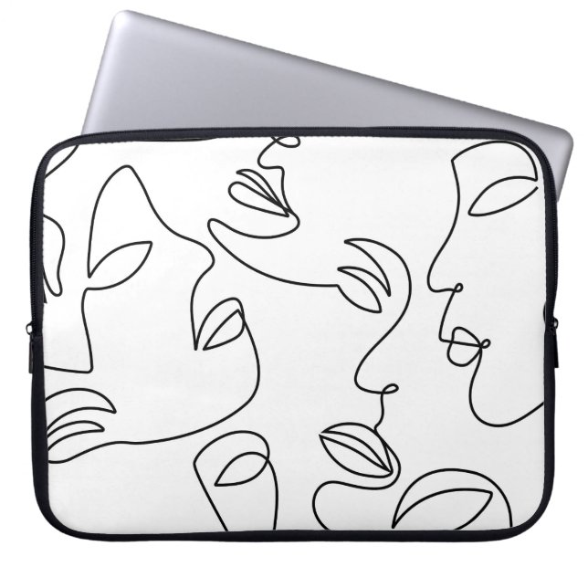 Capa Para Notebook Padrão de rosto de linha abstrato 1 (Frente)