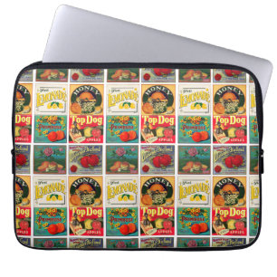 Capa Para Notebook Padrão de rótulo de fruta vintage