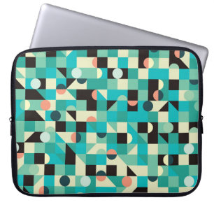 Capa Para Notebook Padrão de safra com triângulos e círculos.
