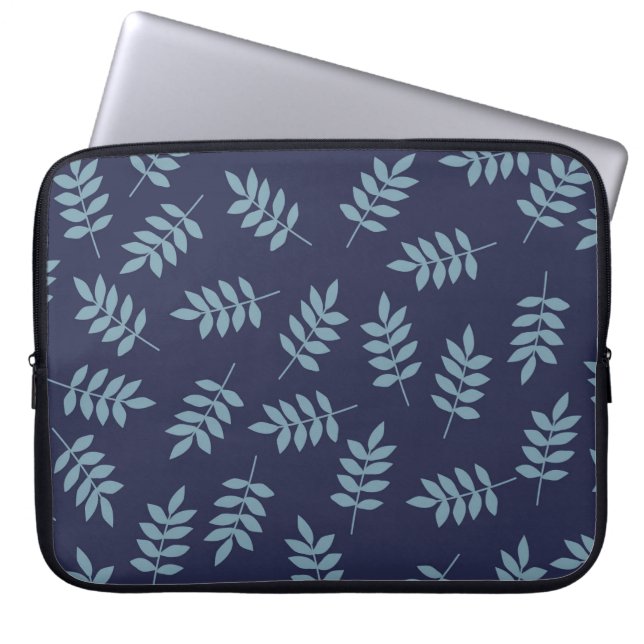 Capa Para Notebook Padrão de safra simples. Fundo azul escuro, azul (Frente)