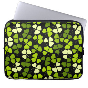 Capa Para Notebook Padrão de Shamrock escuro verde e preto