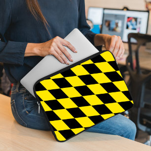 Capa Para Notebook Padrão de Sinalizador Diamante da Baviera Preta e
