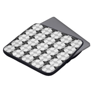 Capa Para Notebook Padrão de Starbust e Rhombus preto e Cinza