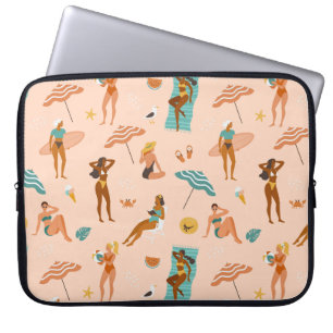 Capa Para Notebook Padrão de Sunbathers de Praia