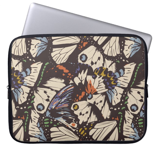 Capa Para Notebook Padrão de superfície das borboletas venenosas. Col (Frente)