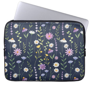 Capa Para Notebook Padrão de superfície floral - Flores da moda da pr