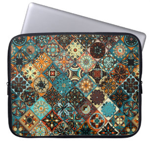Capa Para Notebook Padrão de tangerina floral sem costura. Colorida 