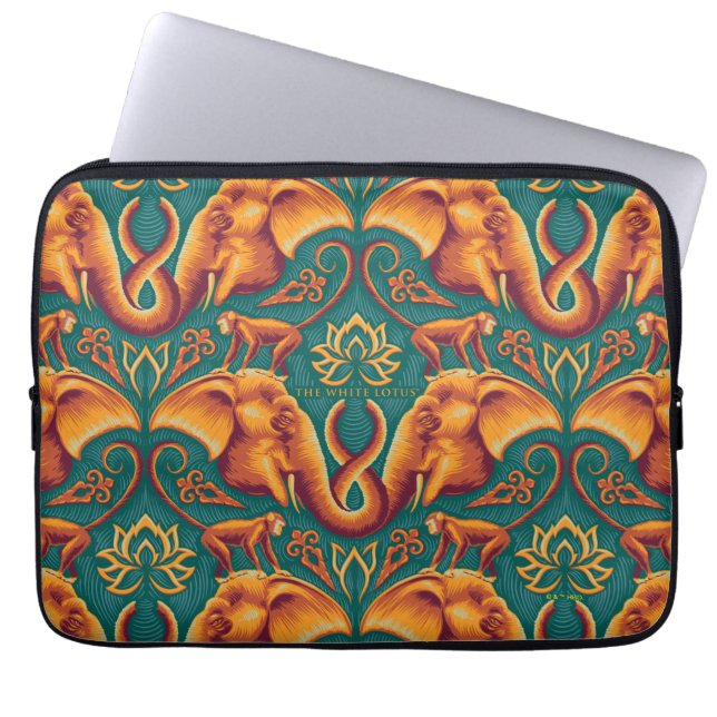Capa Para Notebook Padrão de tapeçaria Safari Exótico - O Lotus Branc (Frente)