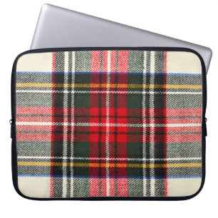 Capa Para Notebook Padrão de tartan escocês. Xadrez de lã vermelha e 