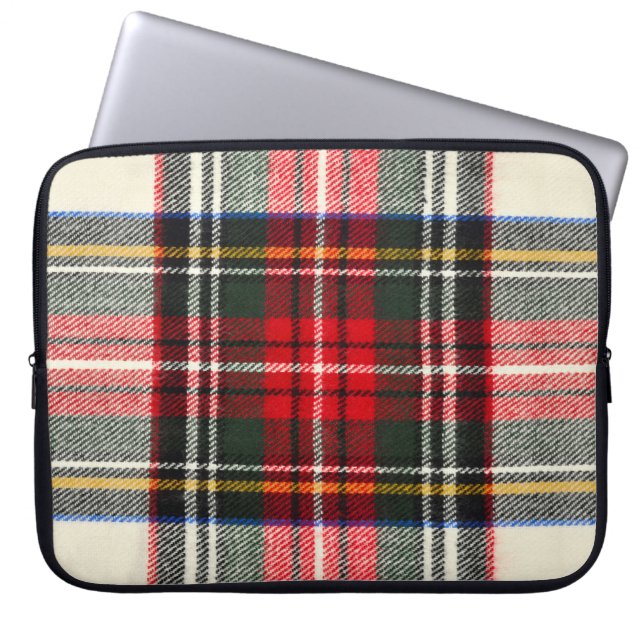 Capa Para Notebook Padrão de tartan escocês. Xadrez de lã vermelha e  (Frente)