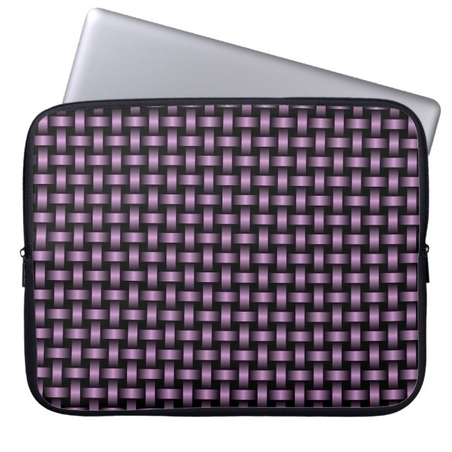 Capa Para Notebook Padrão de Tear Preto Roxo (Frente)