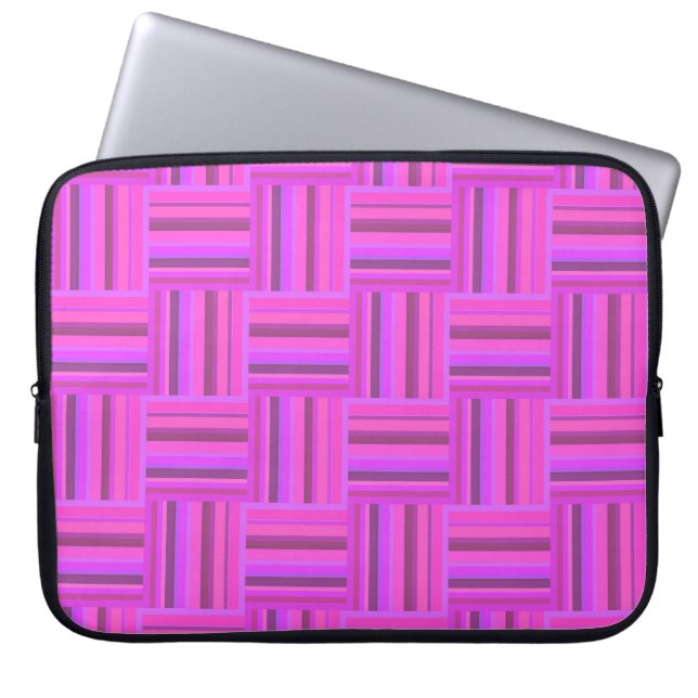 Capa Para Notebook Padrão de tecelagem de fitas rosa (Frente)