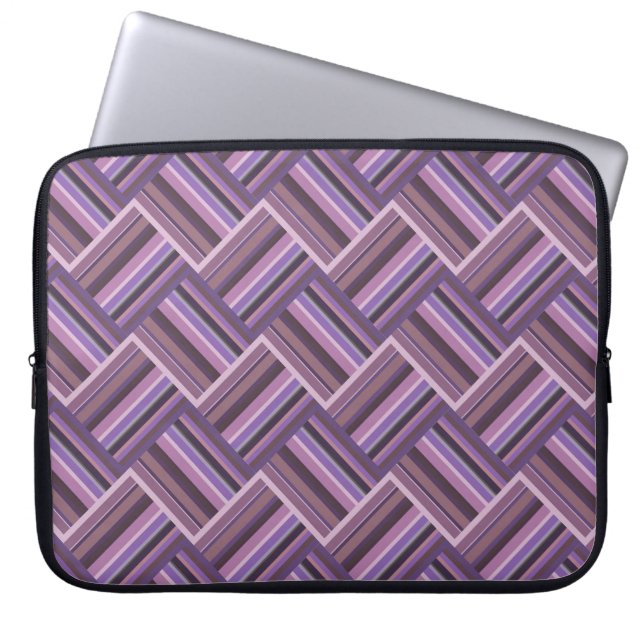 Capa Para Notebook Padrão de tecelagem diagonal das faixas de Mauve (Frente)