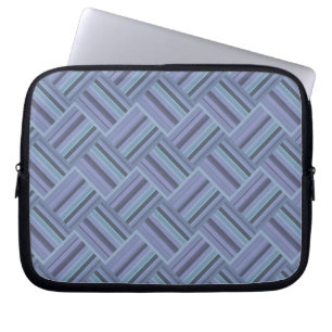 Capa Para Notebook Padrão de tecelagem diagonal de cinza azul