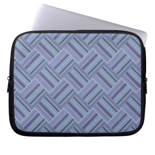 Capa Para Notebook Padrão de tecelagem diagonal de cinza azul (Frente)