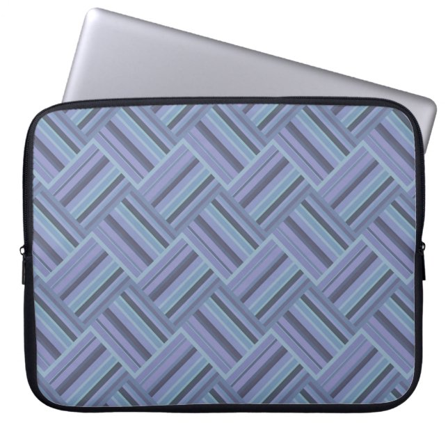 Capa Para Notebook Padrão de tecelagem diagonal de cinza azul (Frente)