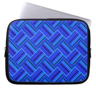 Capa Para Notebook Padrão de tecelagem diagonal de faixas azuis