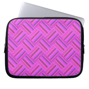 Capa Para Notebook Padrão de tecelagem diagonal de tiras cor-de-rosa