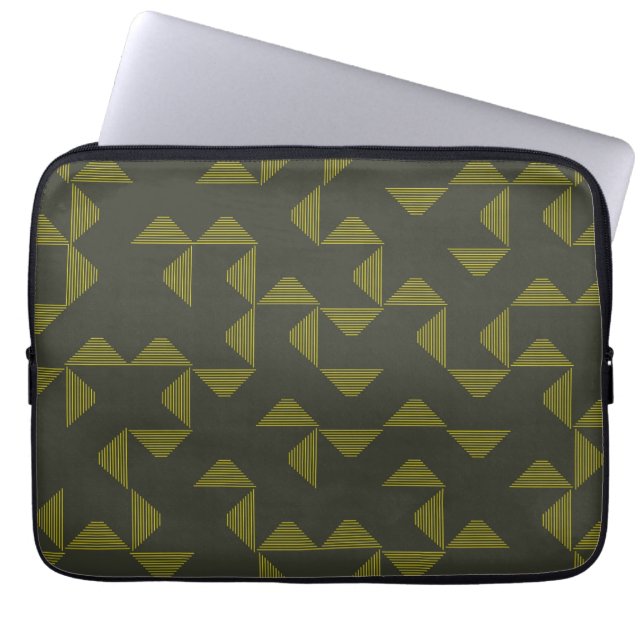 Capa Para Notebook Padrão de triângulos verdes, legal, únicos, de ten (Frente)