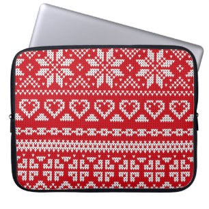 Capa Para Notebook Padrão de tricô sem costura Noruega suéter festivo