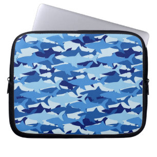 Capa Para Notebook Padrão de Tubarão Azul
