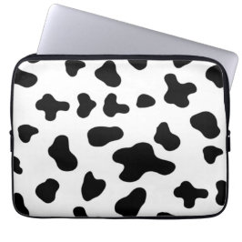 Capa Para Notebook Padrão de Vaca Preto e Branco