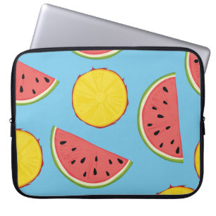 Capa Para Notebook Padrão de Verão com abacaxi e melancia, ba