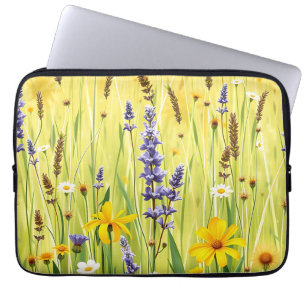 Capa Para Notebook Padrão de Verão de Prado de Flores Silvestres