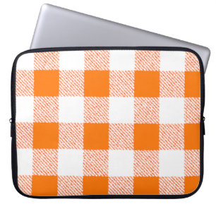 Capa Para Notebook Padrão de Verificação de Gingham Laranja
