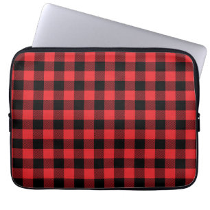 Capa Para Notebook Padrão de Verificação do Flannel Buffalo Vermelho