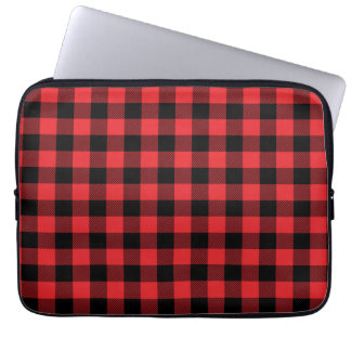 Capa Para Notebook Padrão de Verificação do Flannel Buffalo Vermelho