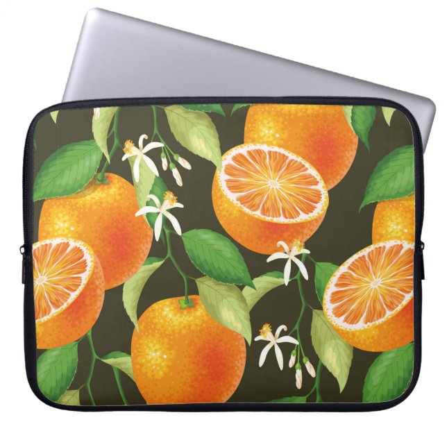 Capa Para Notebook Padrão de vinheta com laranja (Frente)
