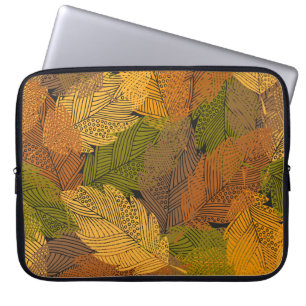 Capa Para Notebook padrão de vinheta sem costura com folhas em colun