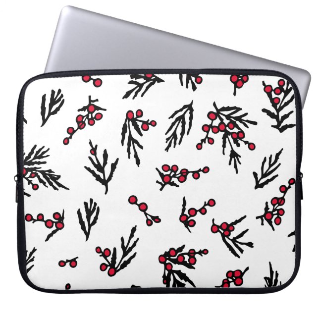 Capa Para Notebook Padrão de vinheta sem costura com o inverno desenh (Frente)