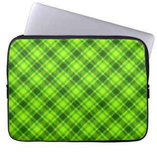 Capa Para Notebook Padrão de Xadrez Verificado de Tartan Verde-57578
