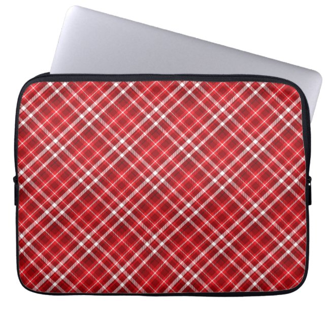 Capa Para Notebook Padrão de Xadrez Vermelha Natal Design- 62667 (Frente)