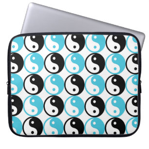 Capa Para Notebook Padrão de yang azul e preto