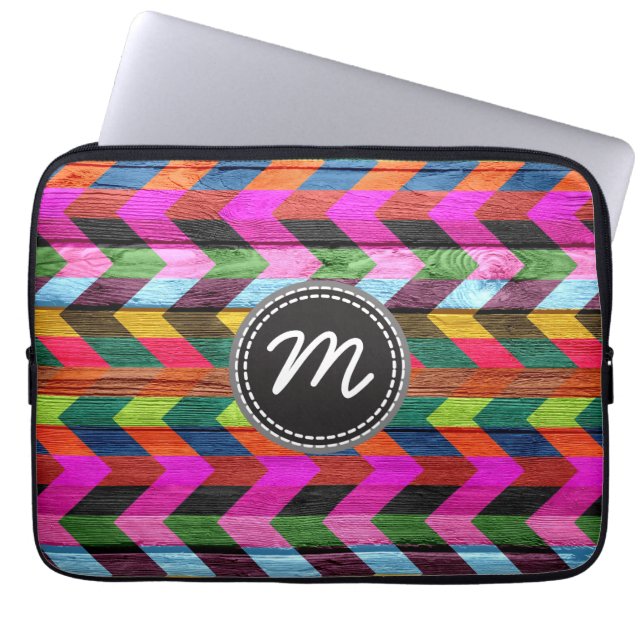 Capa Para Notebook Padrão de zigue-zague chevron retrô #12 (Frente)