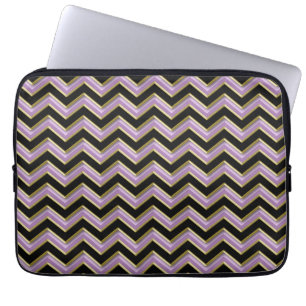 Capa Para Notebook Padrão de Zigzag Preto Dourado Ametist