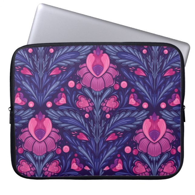 Capa Para Notebook Padrão decorativo com corações (Frente)
