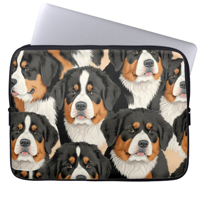 Capa Para Notebook Padrão Decorativo dos Cachorros de Montanha Bernes (Frente)